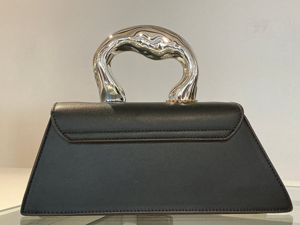Alex Max Black Handbag with Heart Handle