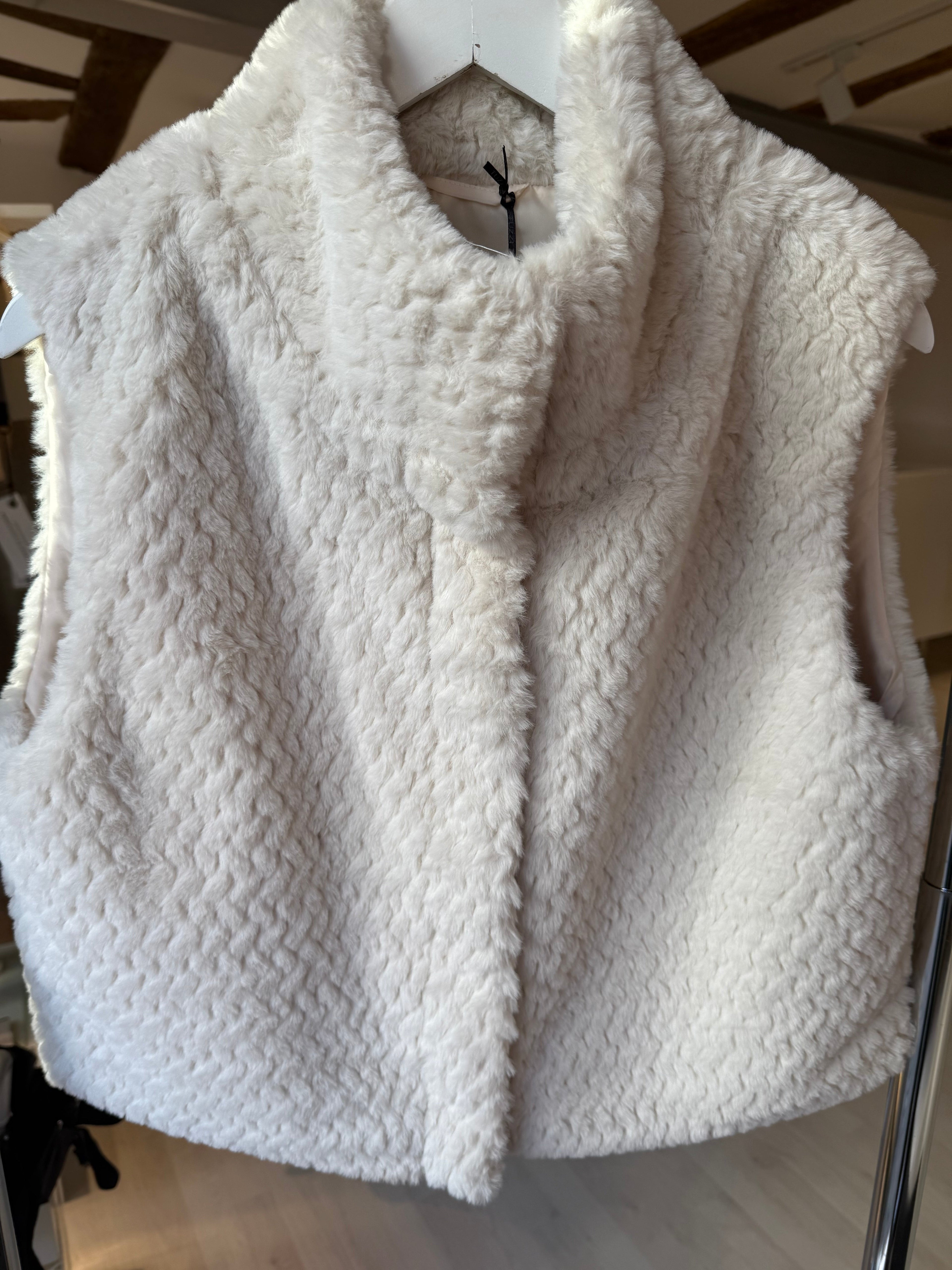 Cream Faux Fur Vest