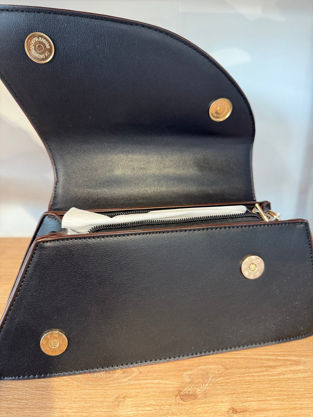 Alex Max Black Handbag with Heart Handle