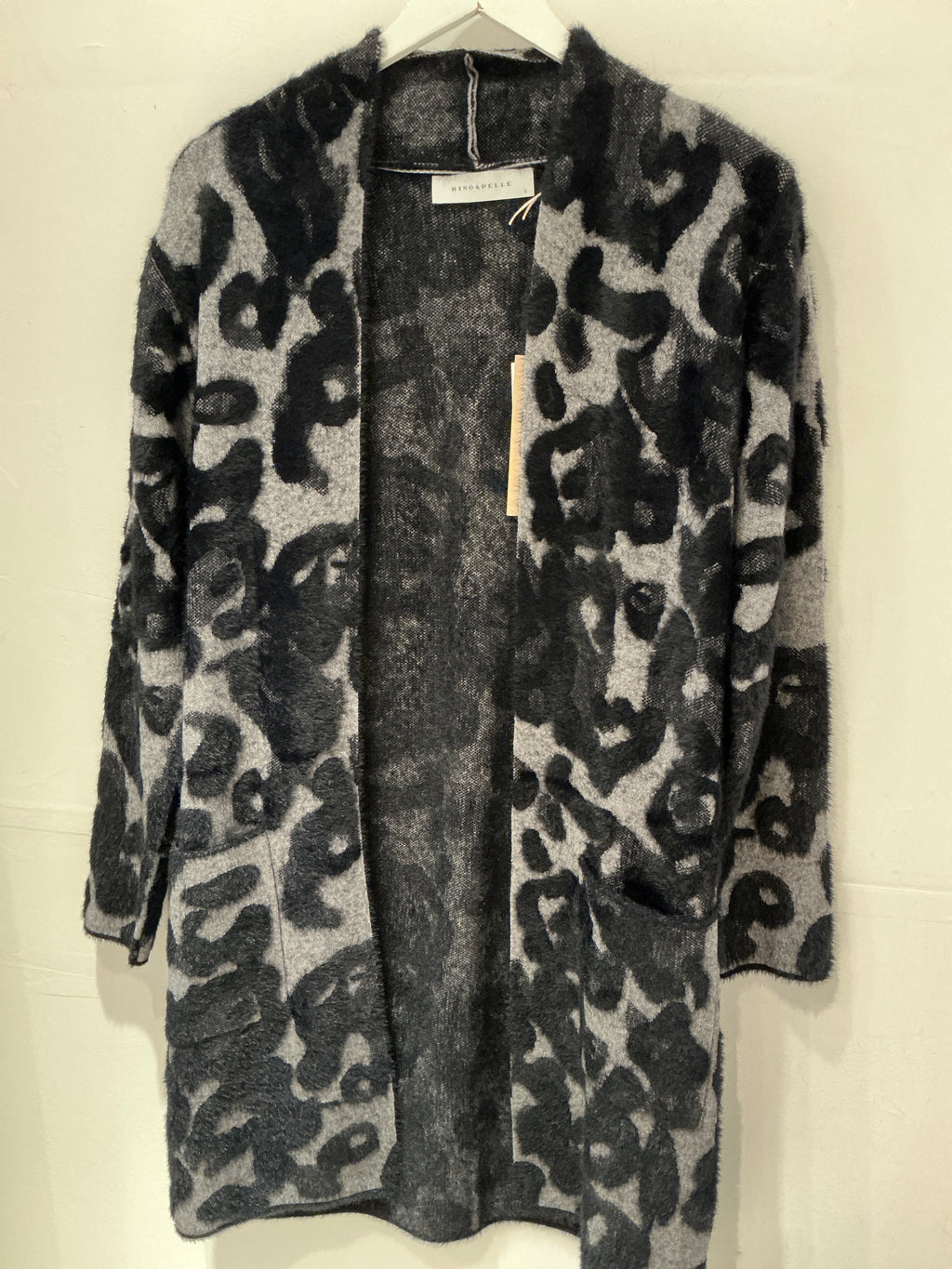 Long cardigan - Grey Black Leo