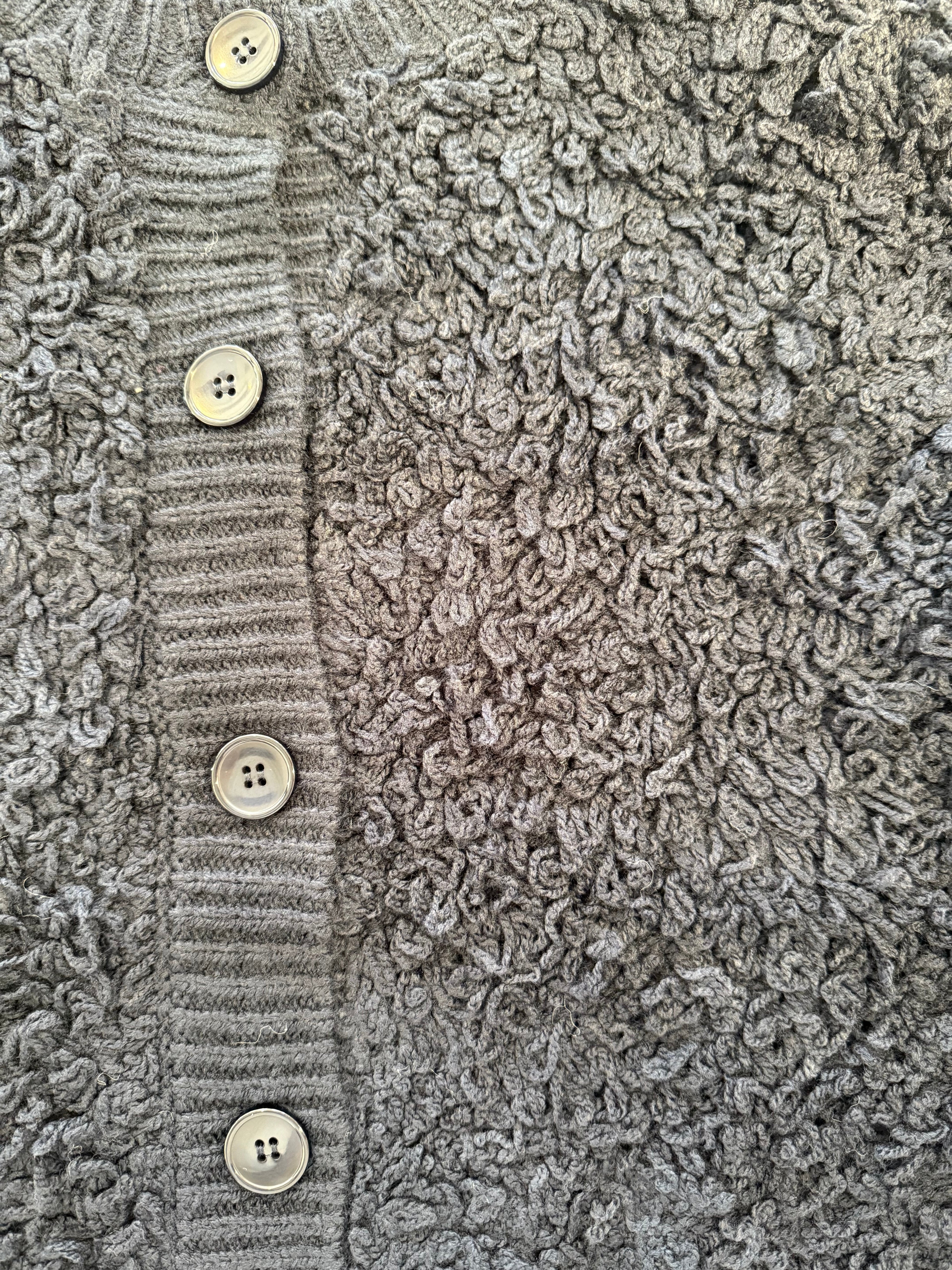 Navy Knit Top with Button Front Jacket Loops