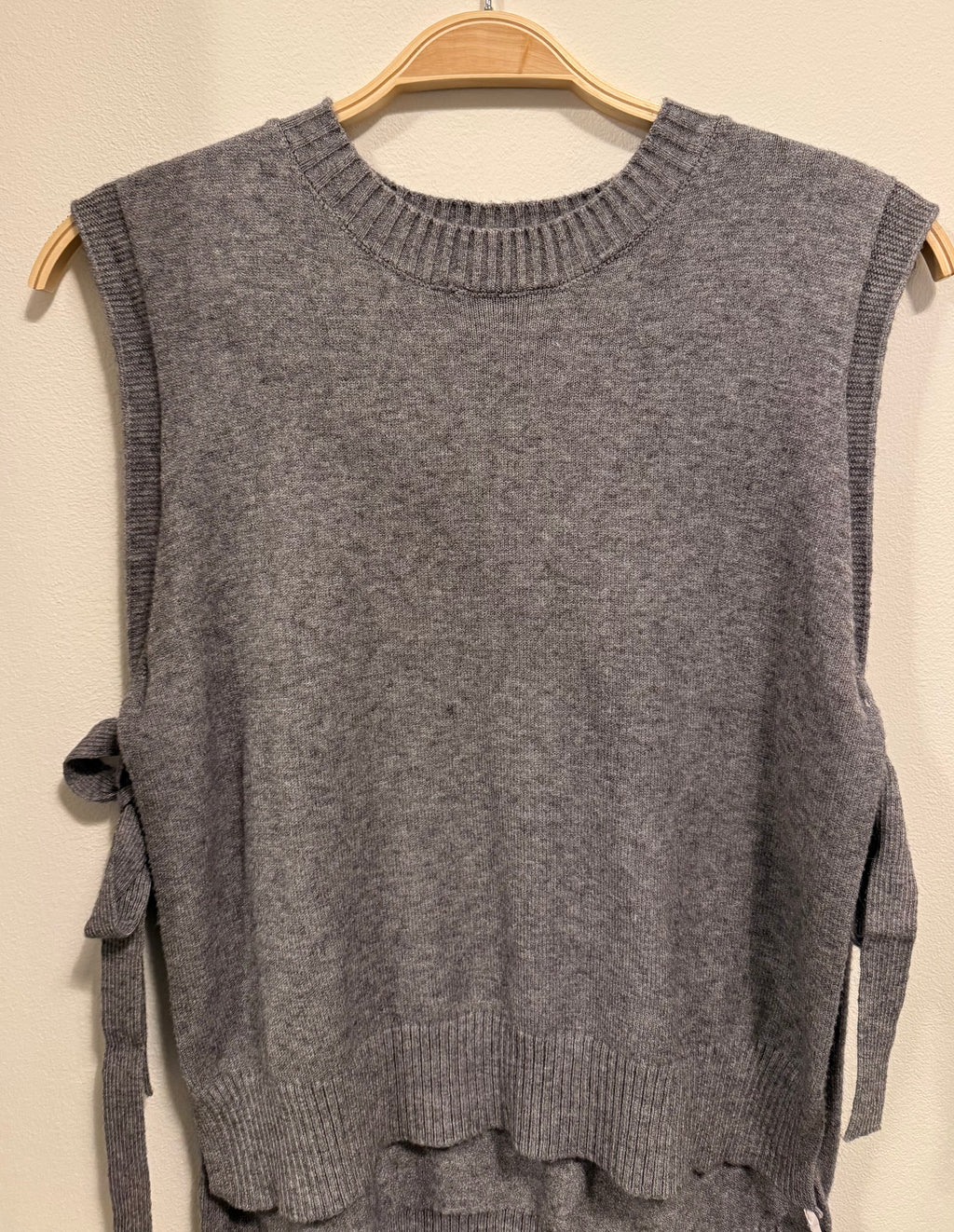 Side Tie Knitted Sweater – Grey