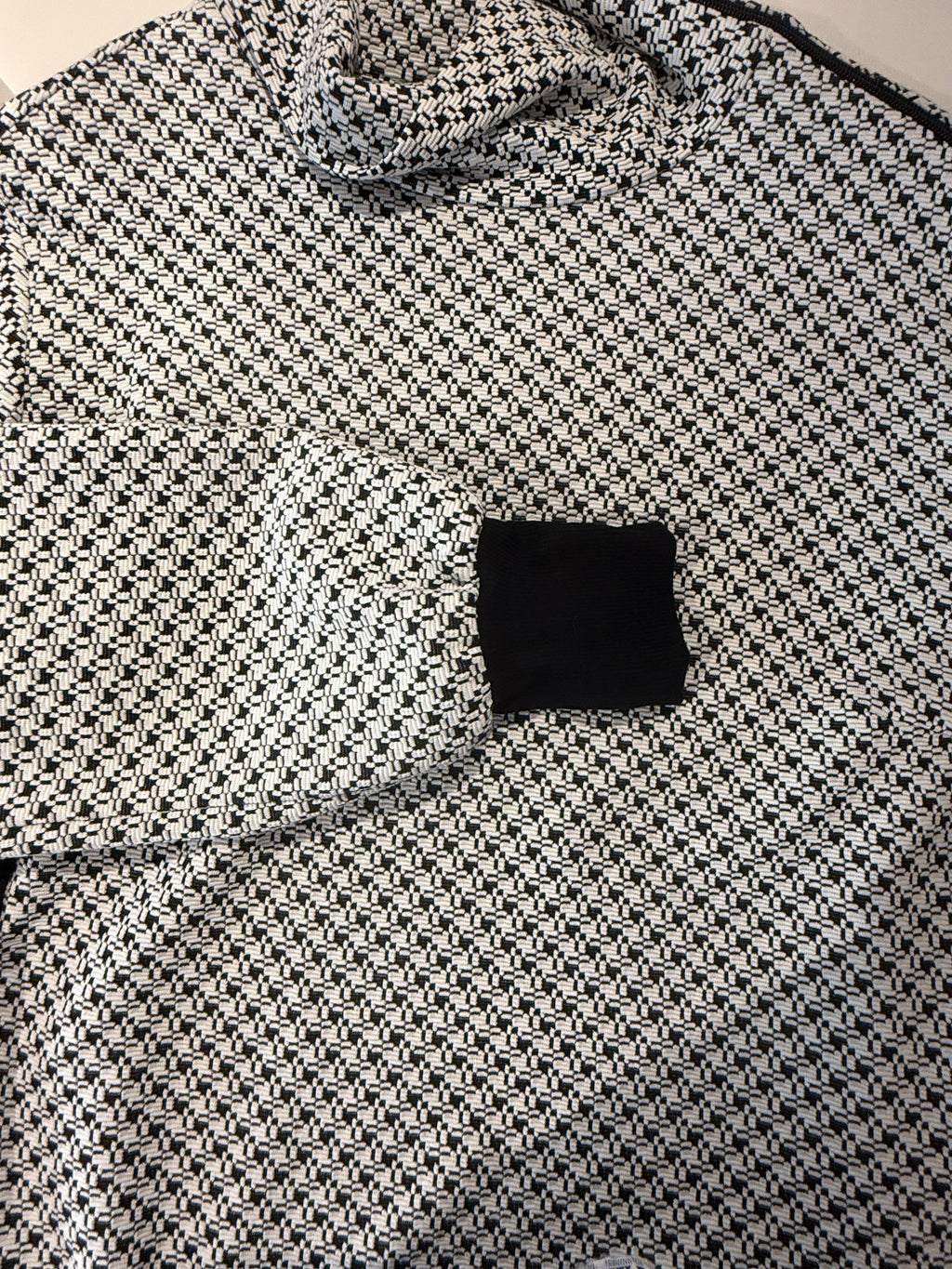 Monochrome Patterned Long Sleeve Dress