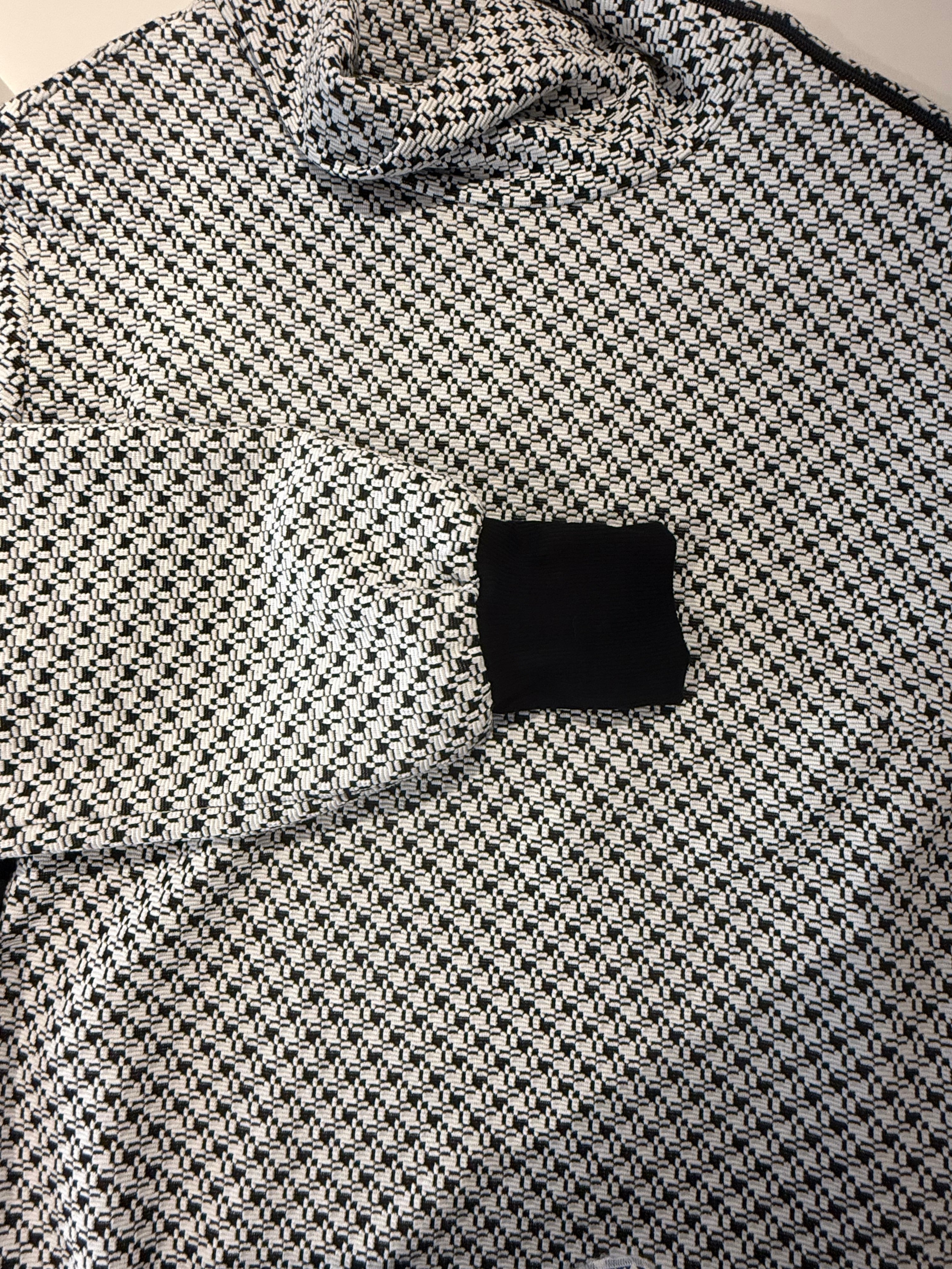 Monochrome Patterned Long Sleeve Dress