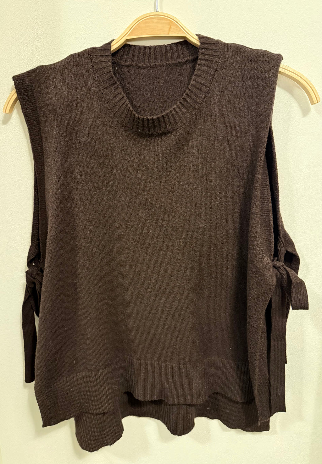 Side Tie Knitted Sweater – Chocolate Brown