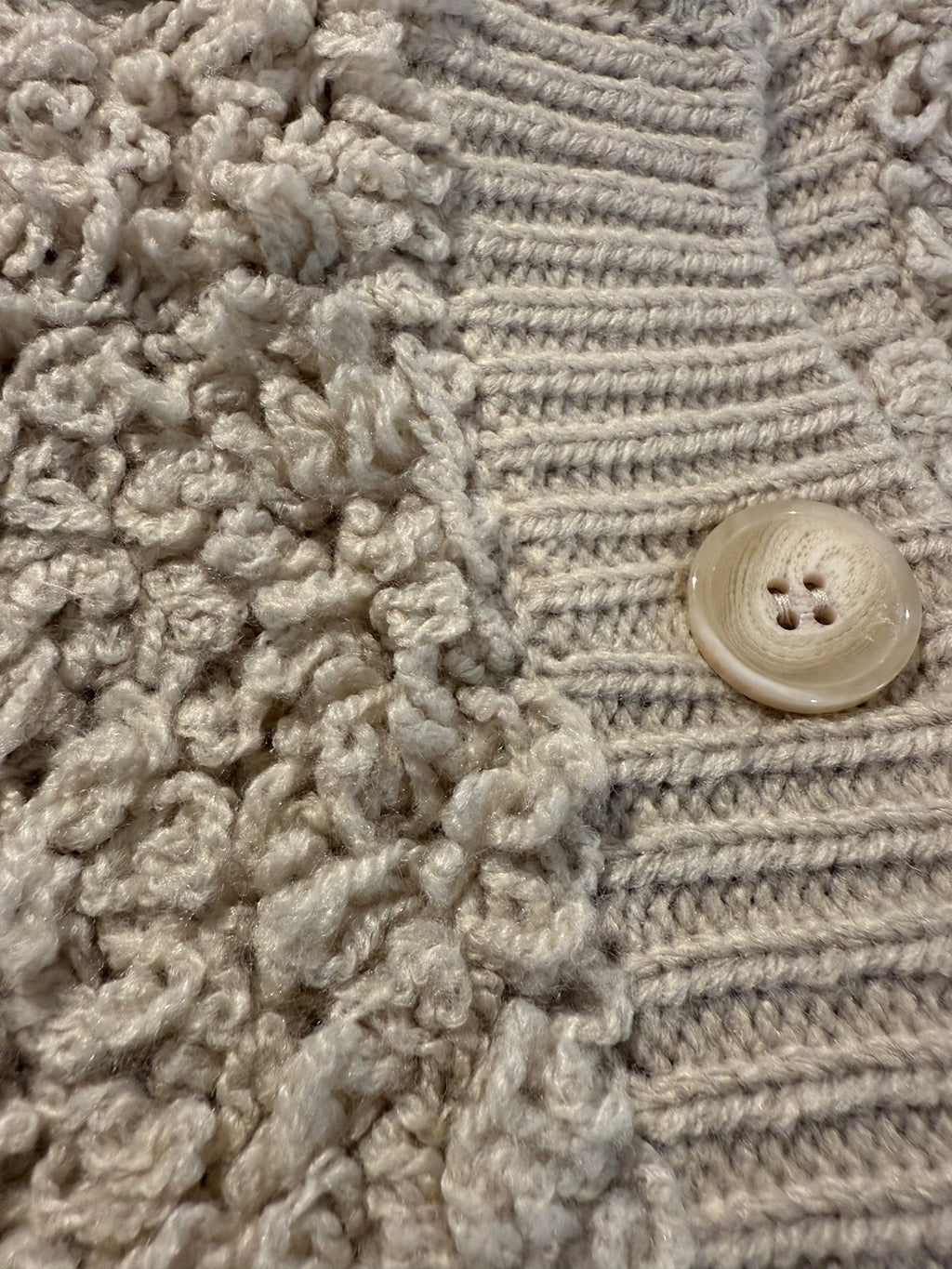 Stone Knit Top with Button Front Jacket Loops