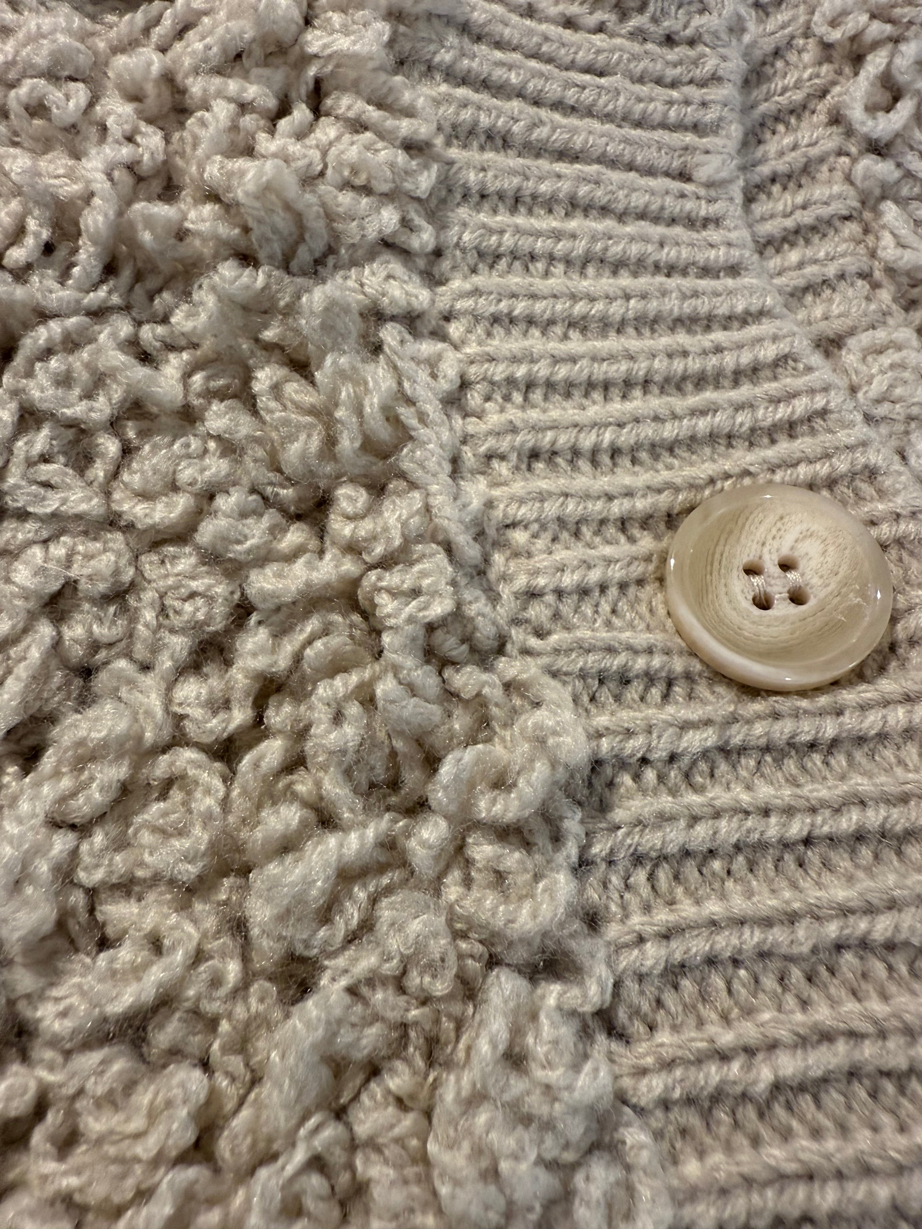 Stone Knit Top with Button Front Jacket Loops