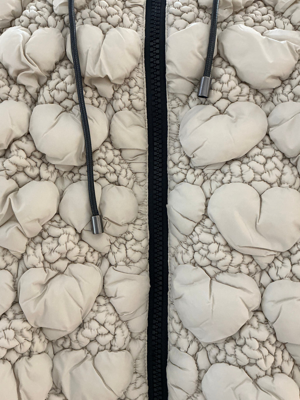 3D Bubble Effect Quilted Vest Basil Cream Beige