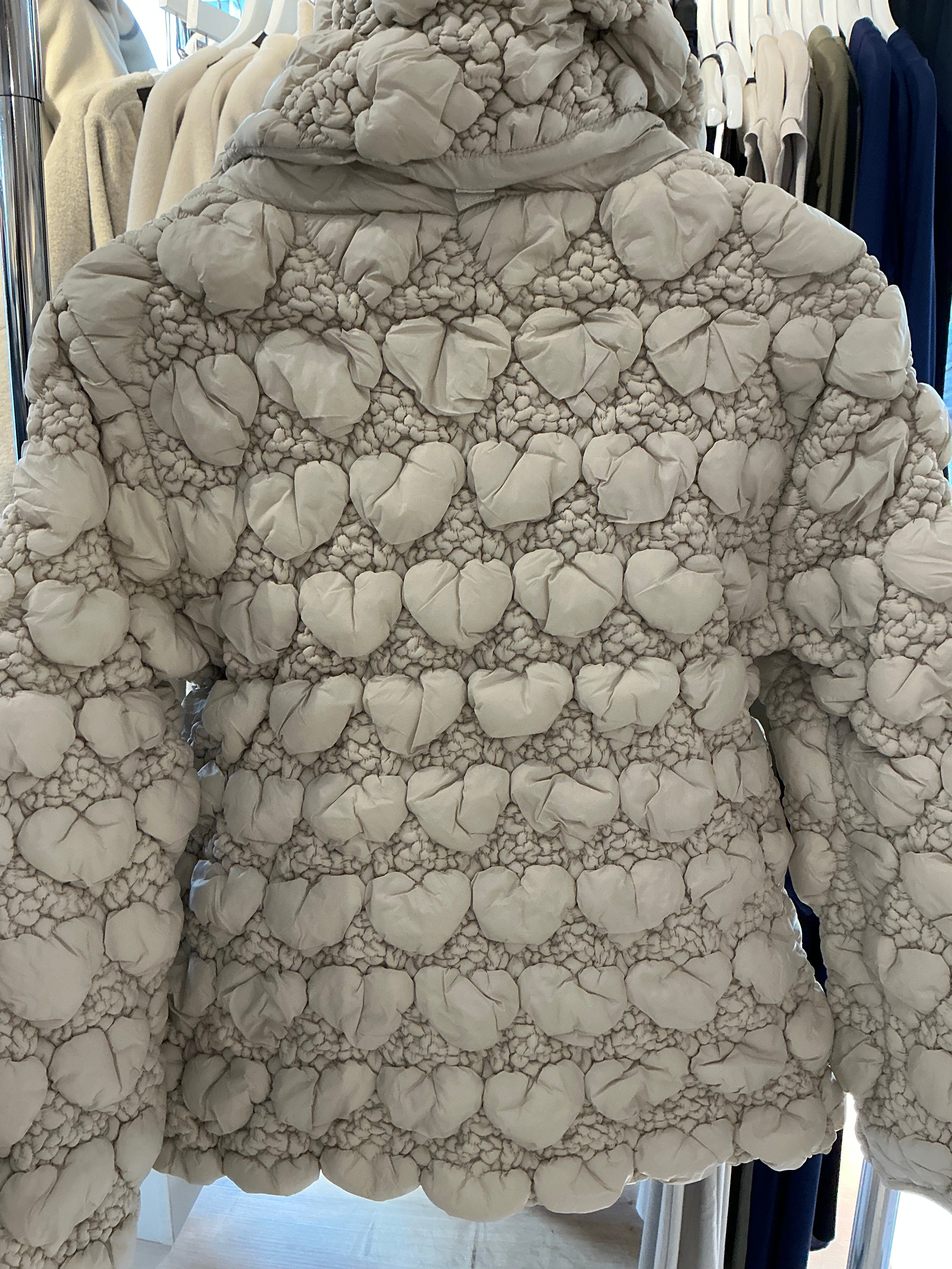 3D Bubble Effect Puffer Jacket Amber & Mode Cream Beige
