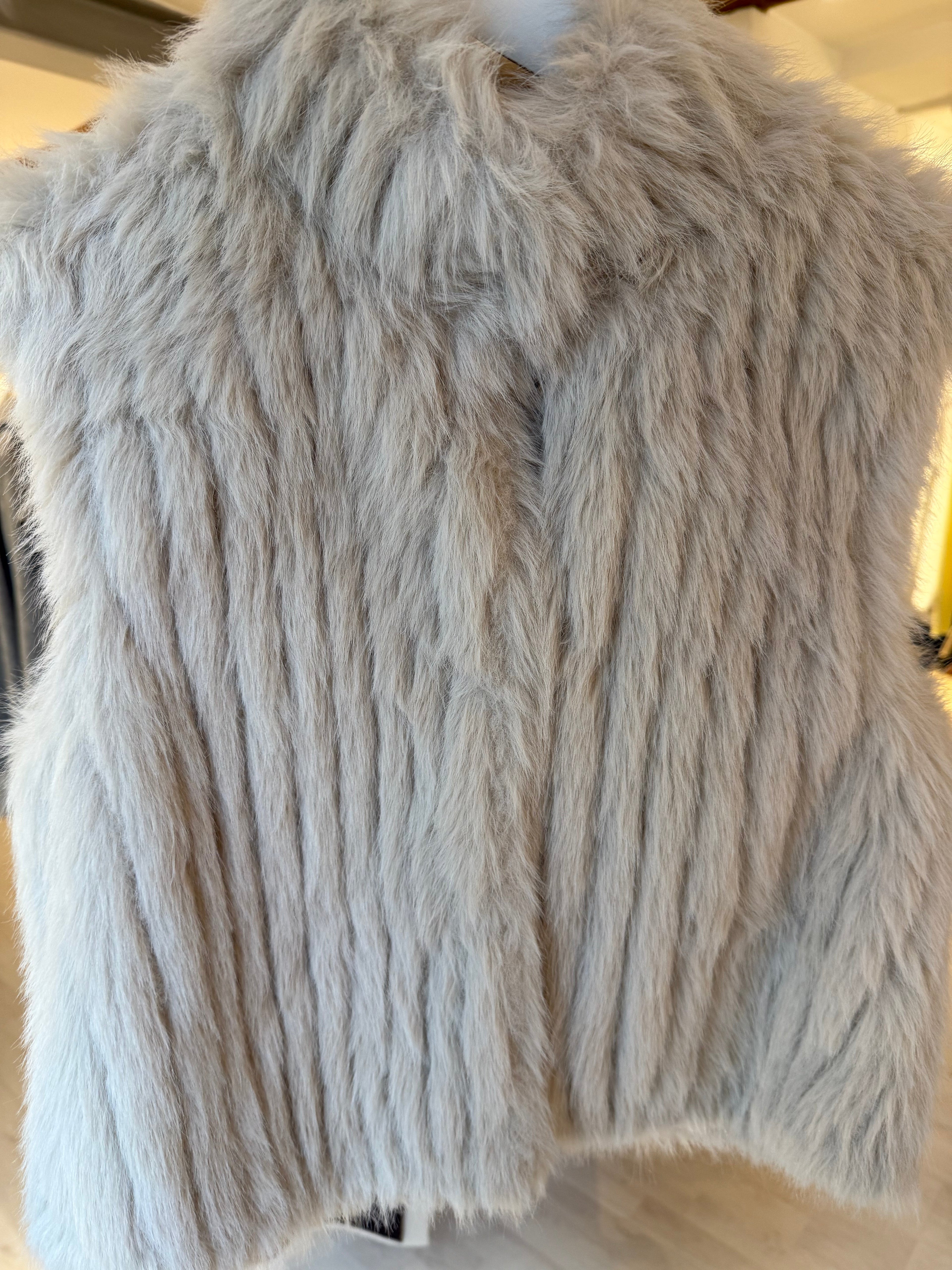 Cream Beige Faux Fur Vest