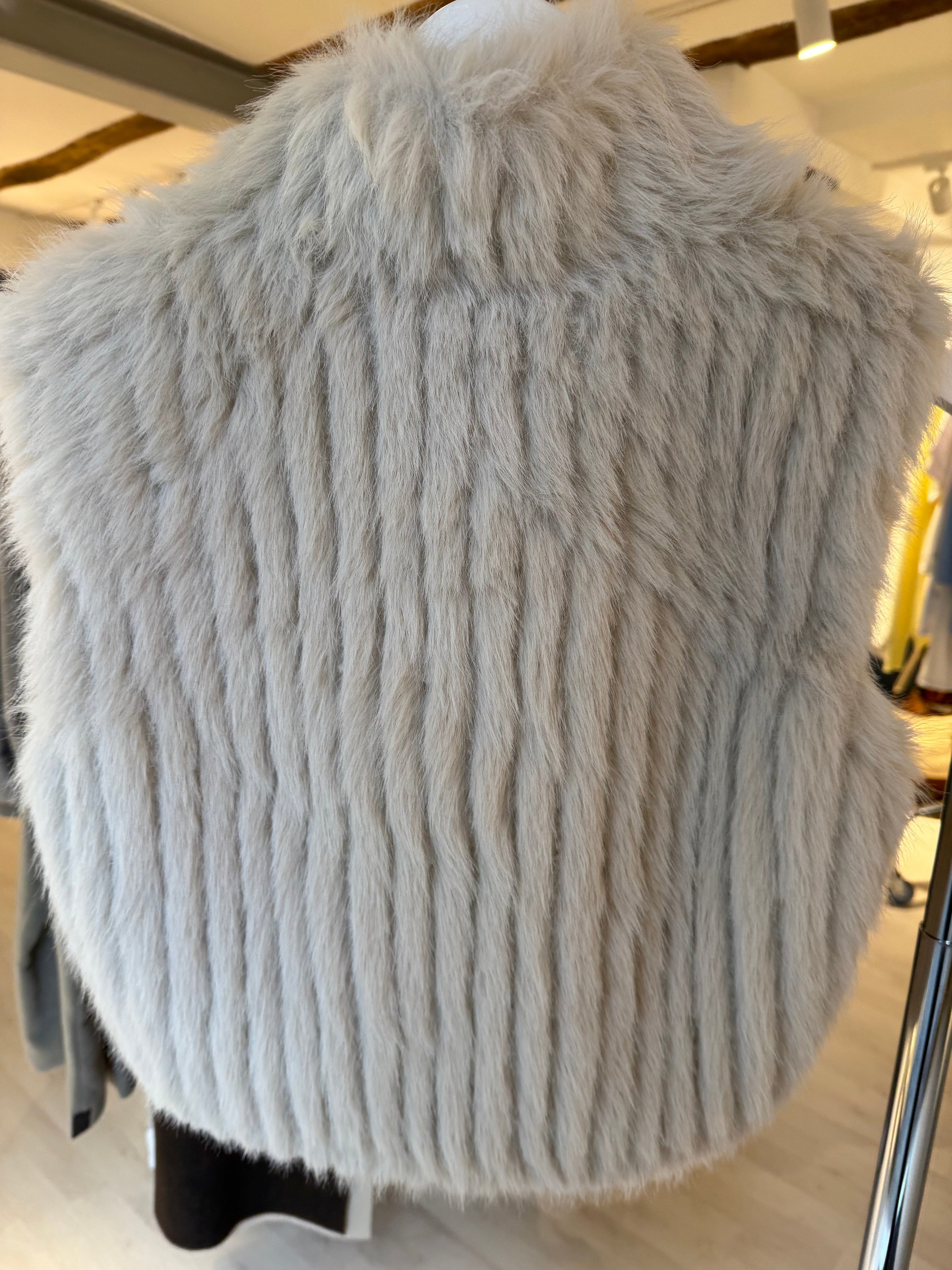 Cream Beige Faux Fur Vest