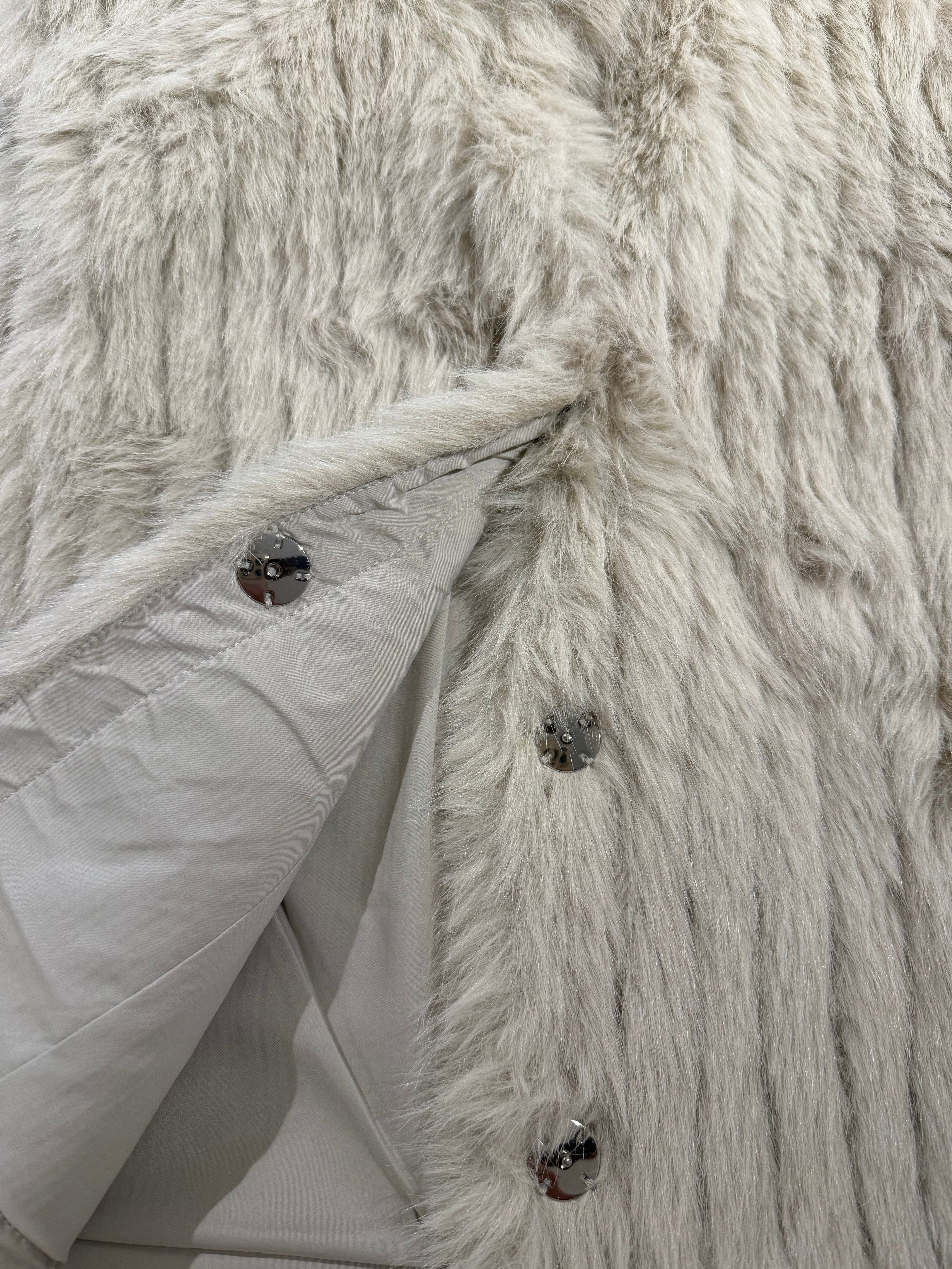 Cream Beige Faux Fur Vest