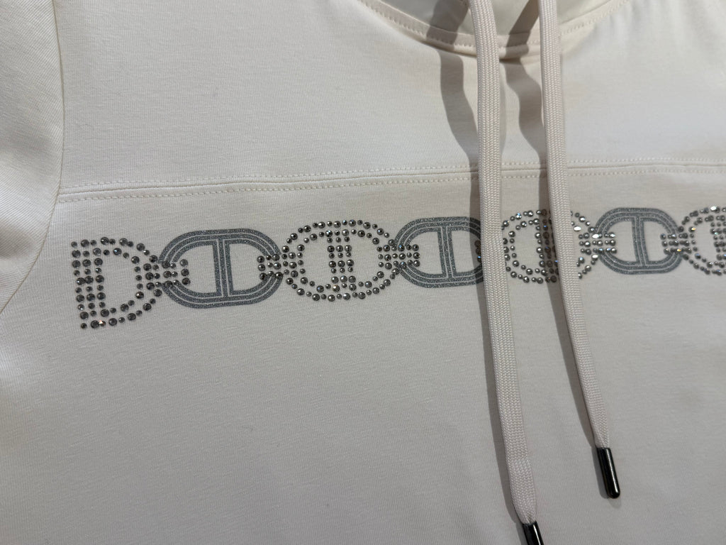 Cotton-Stretch Hoodie with Sparkling Motif