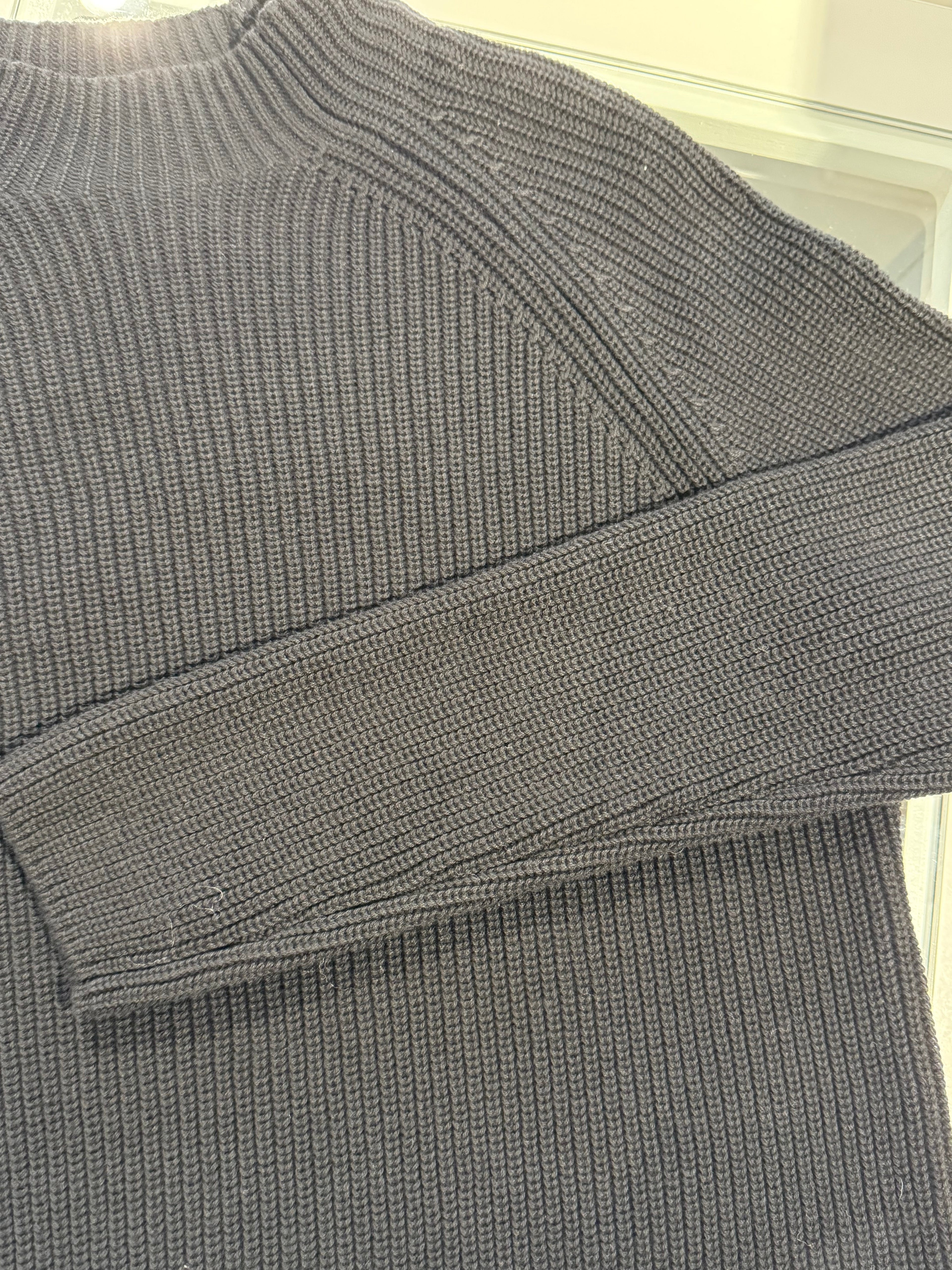 Black Knitted Cotton Sweater