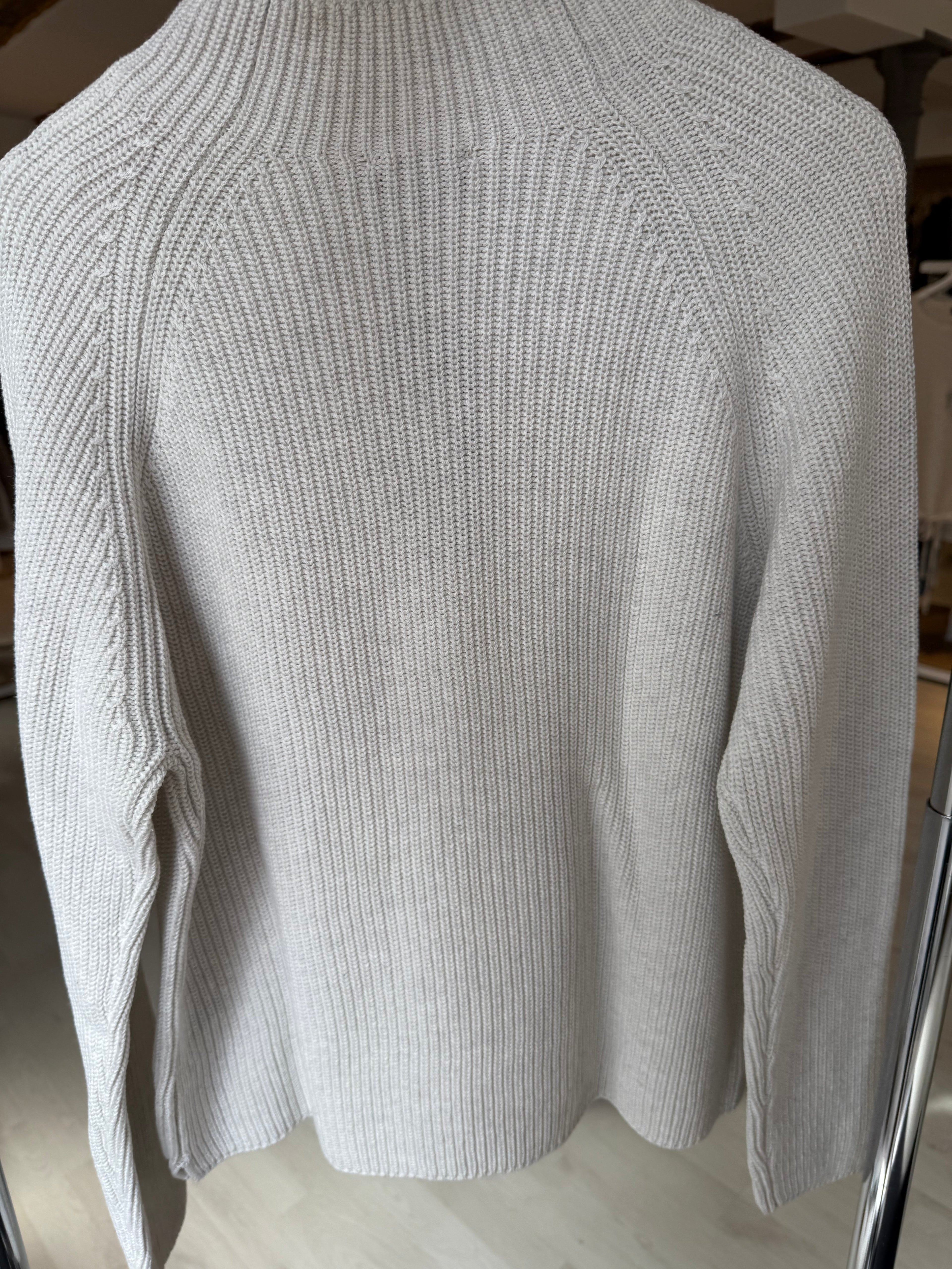 White Knitted Cotton Sweater