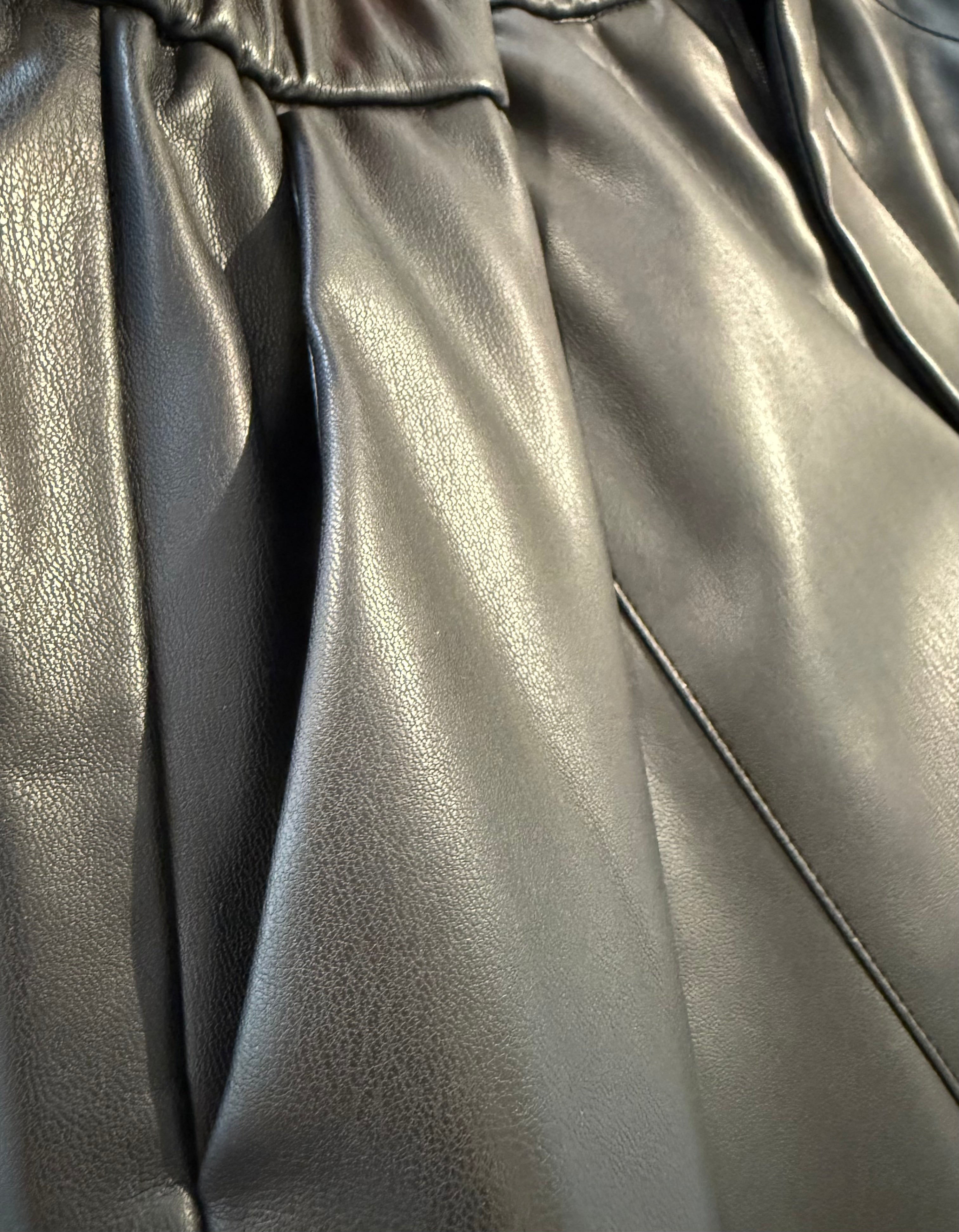 Coated Faux Leather Pants with Smooth Finish