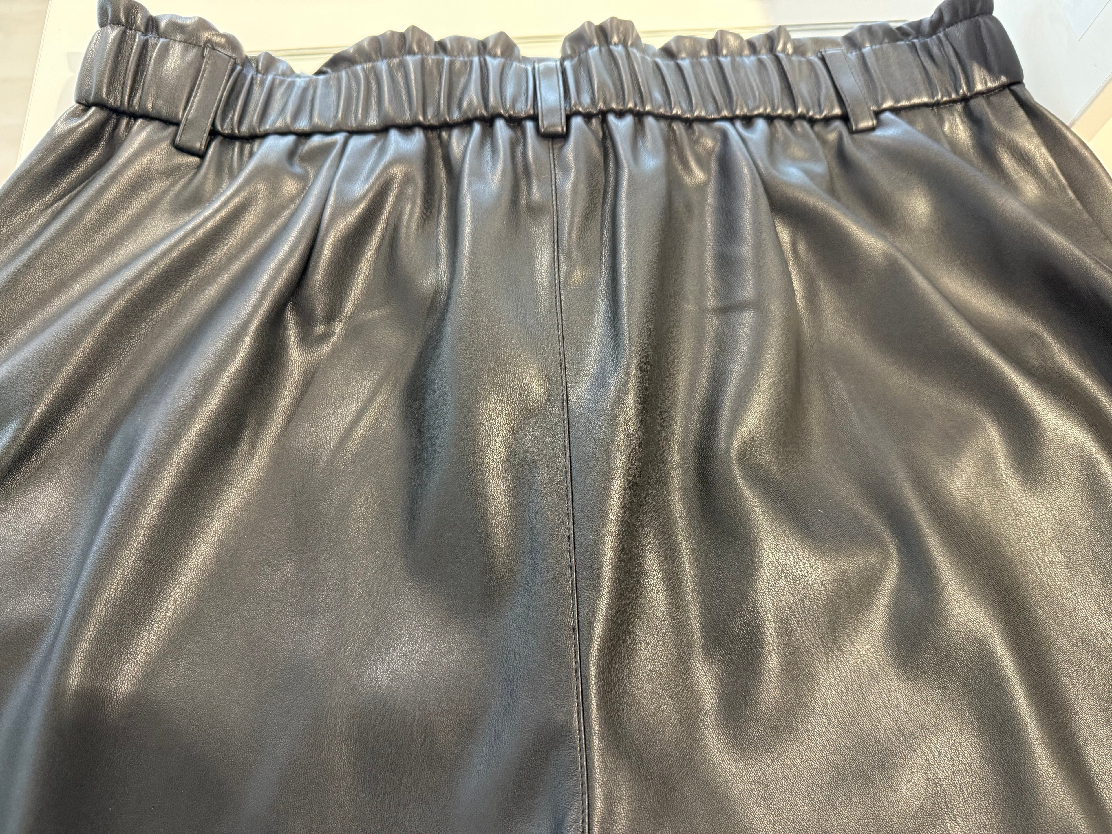 Coated Faux Leather Pants with Smooth Finish