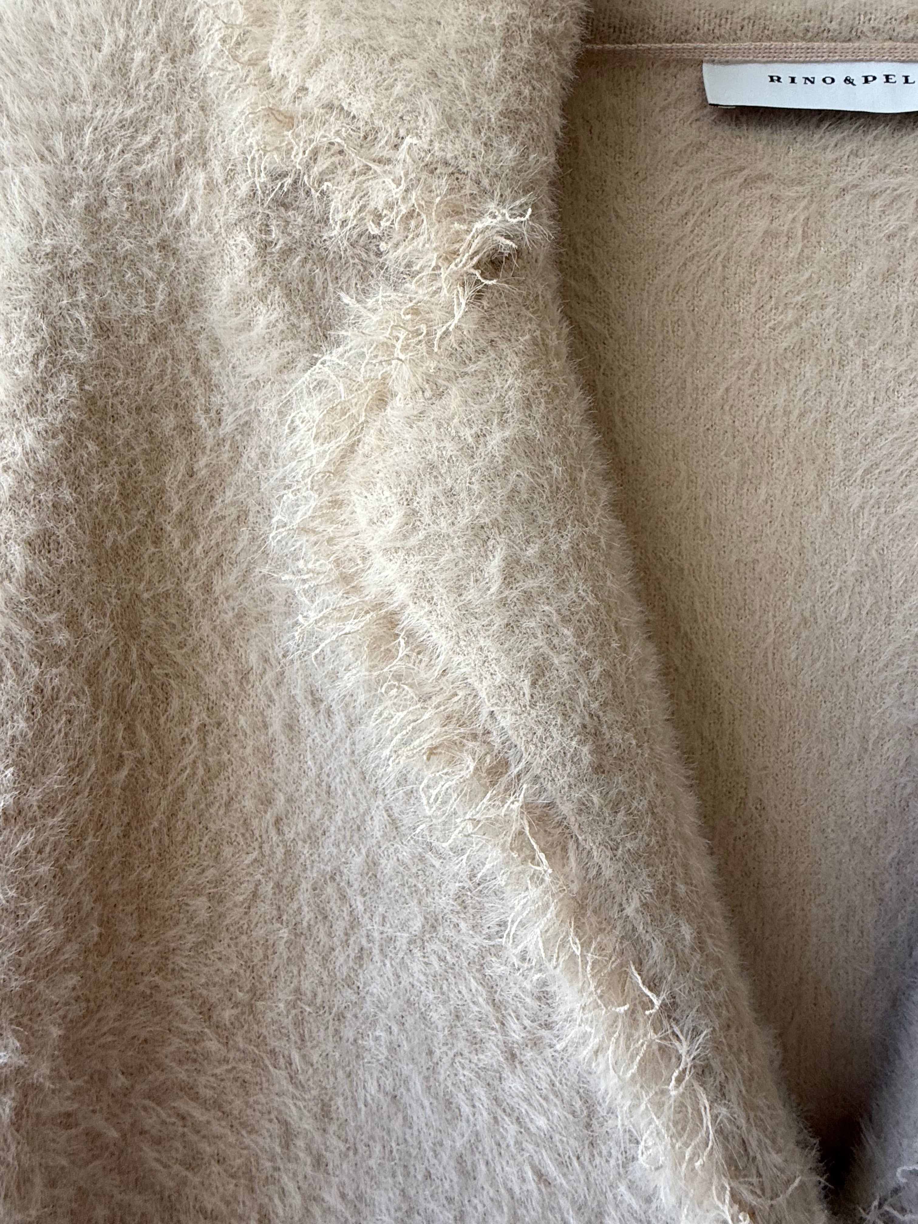 Single breasted cardigan with fringes stone