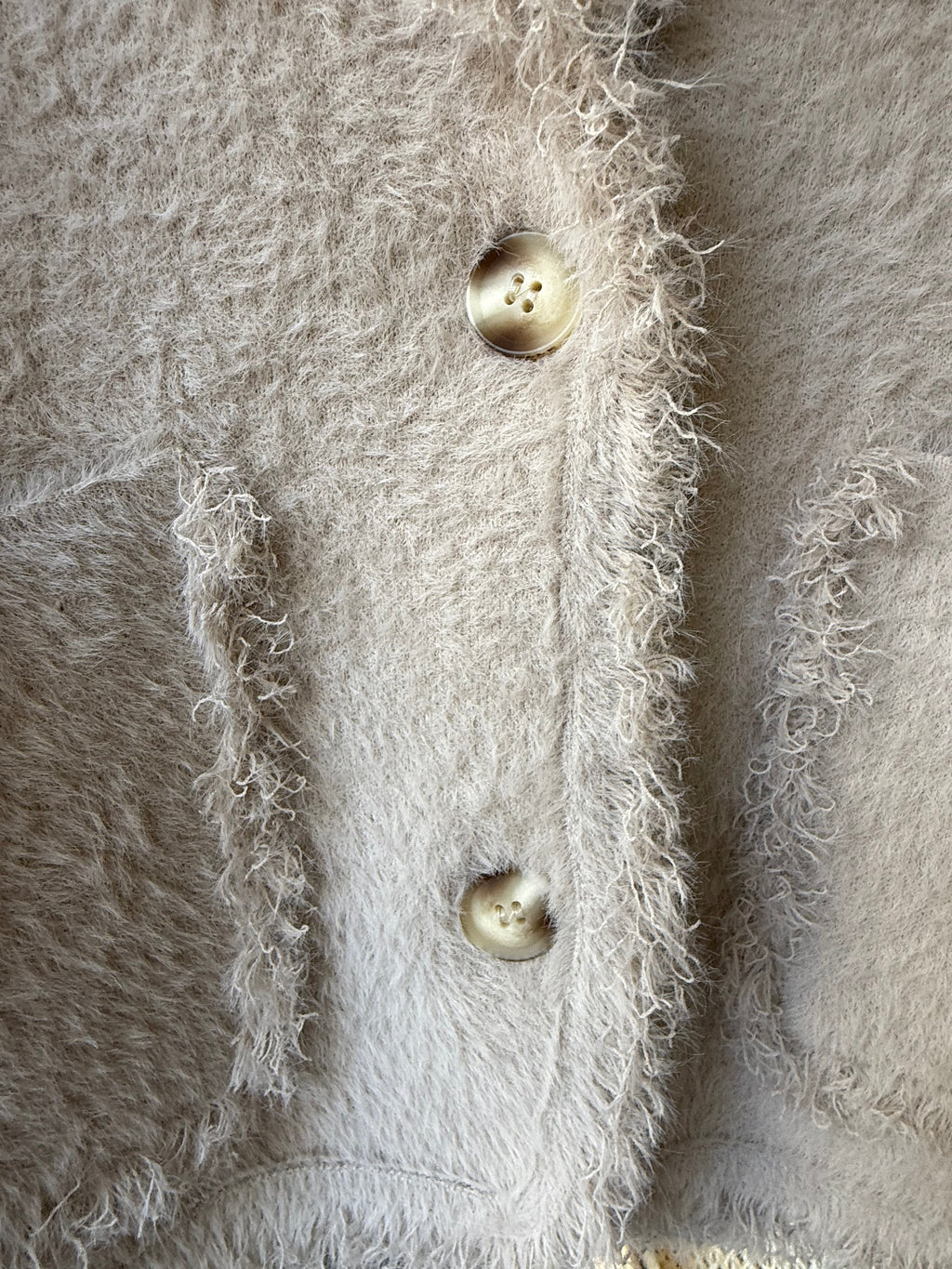 Single breasted cardigan with fringes stone