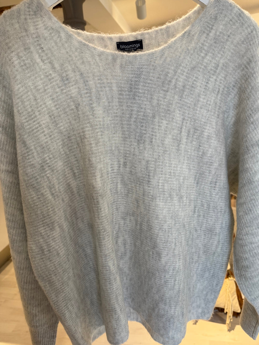 Knitted Top Grey-White Melange