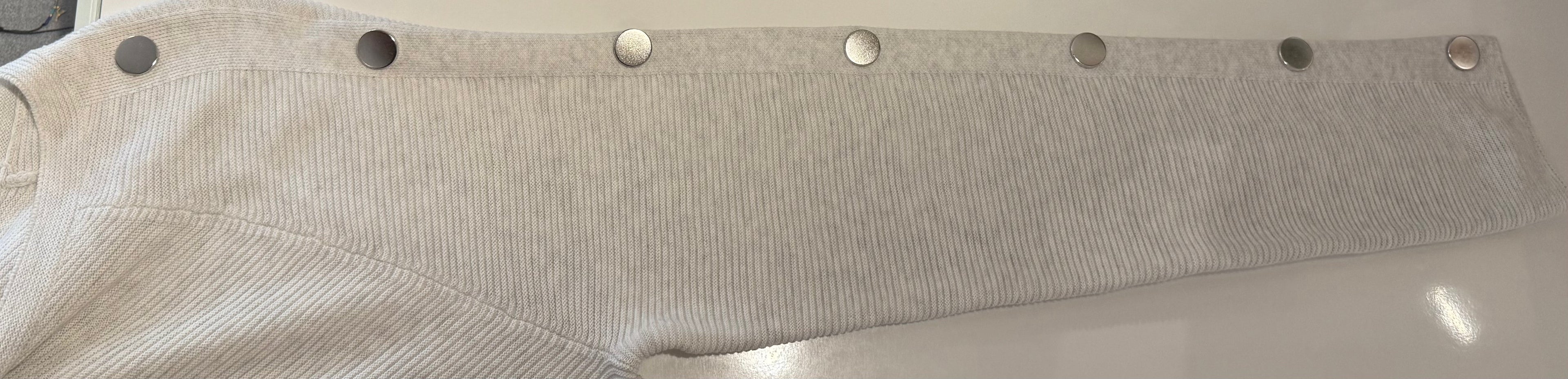 Silver Button Sleeve Knit Top