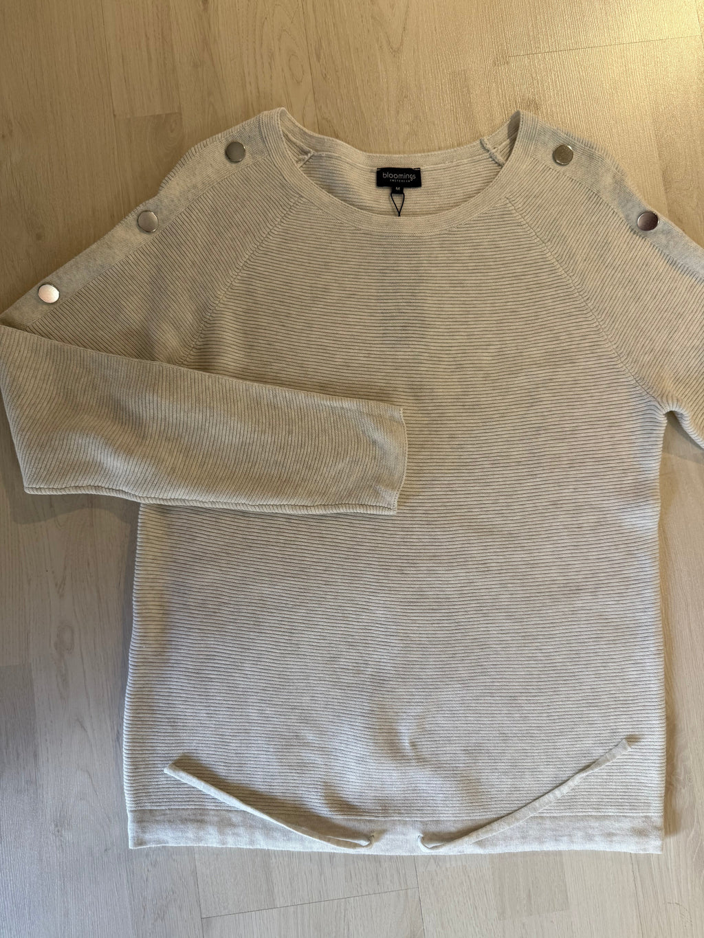 Silver Button Sleeve Knit Top