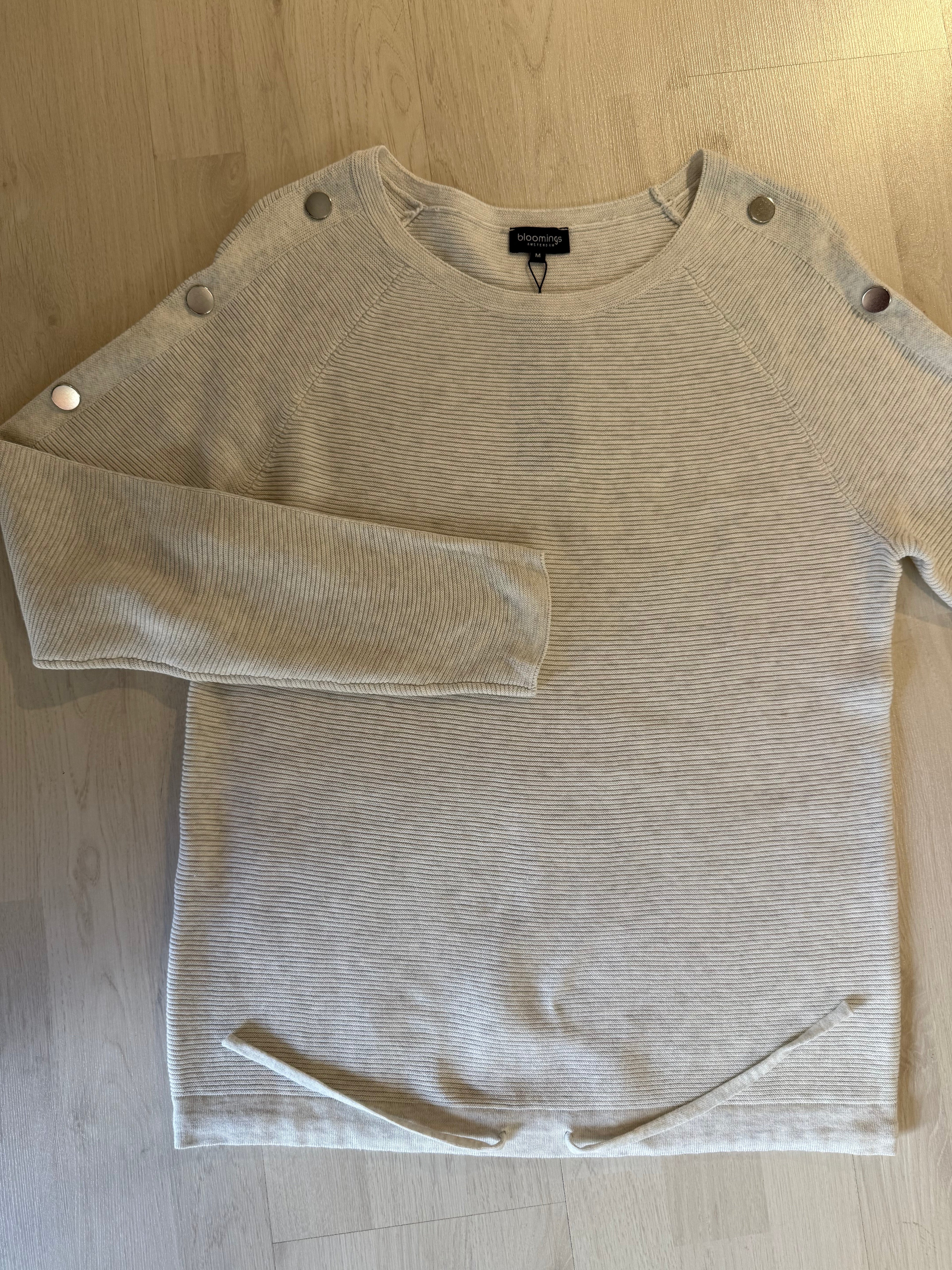 Silver Button Sleeve Knit Top