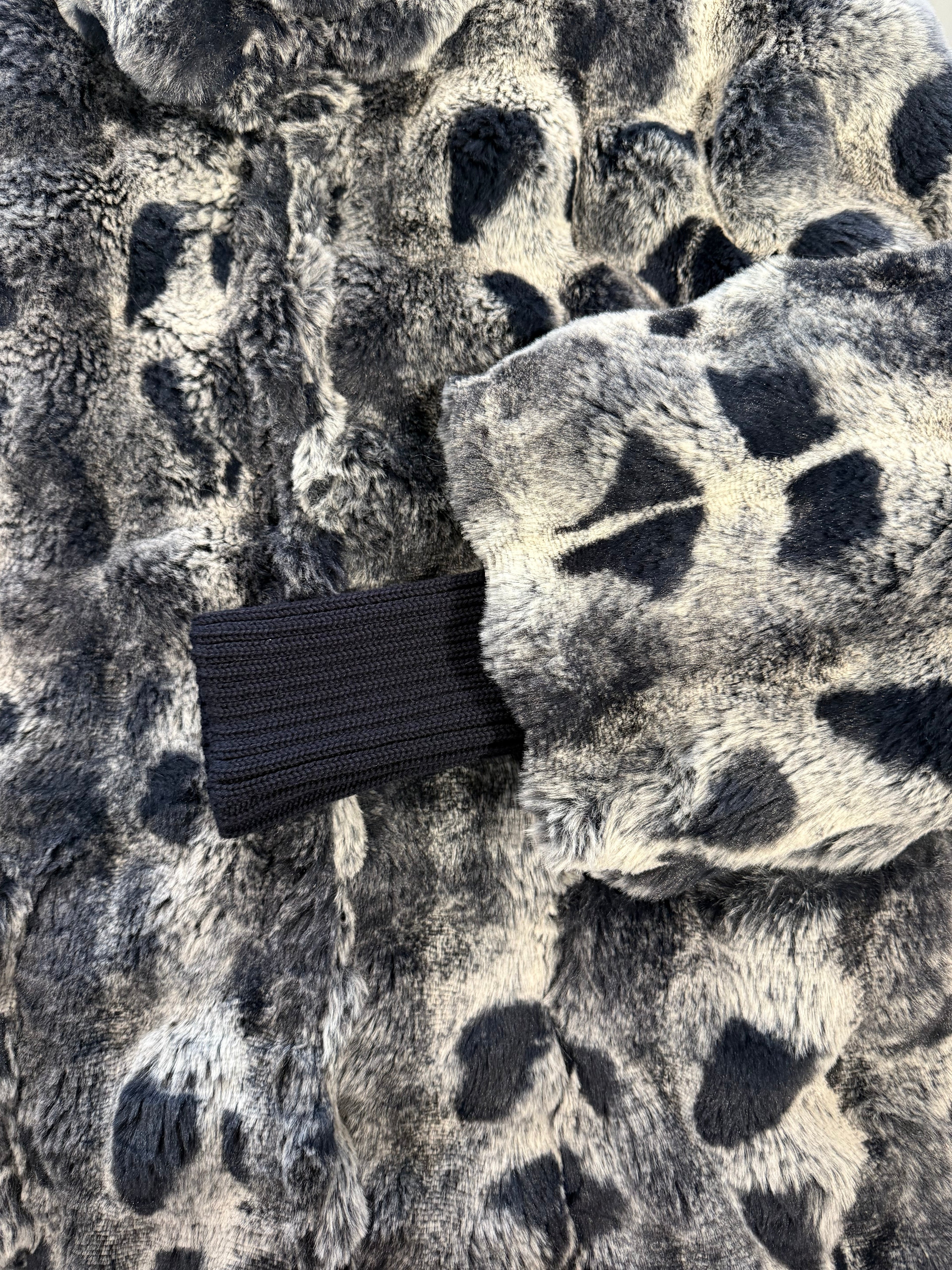 Faux Fur Jacket with High Collar