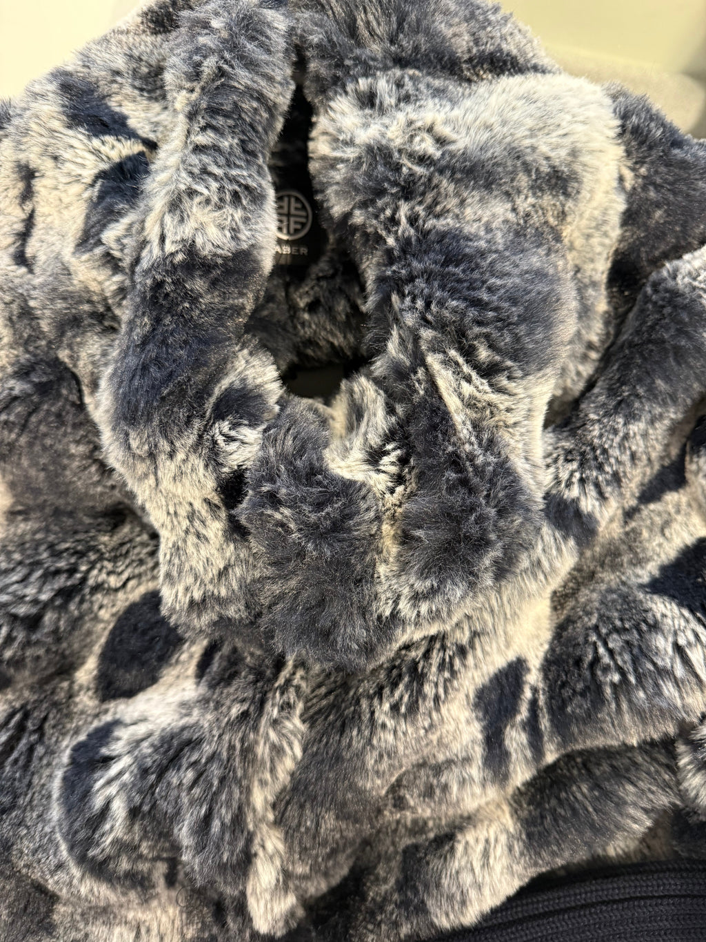 Faux Fur Jacket with High Collar