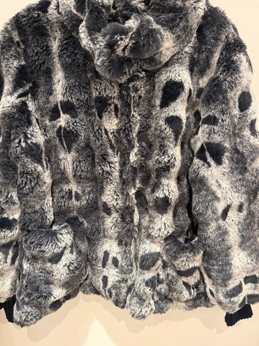 Faux Fur Jacket with High Collar
