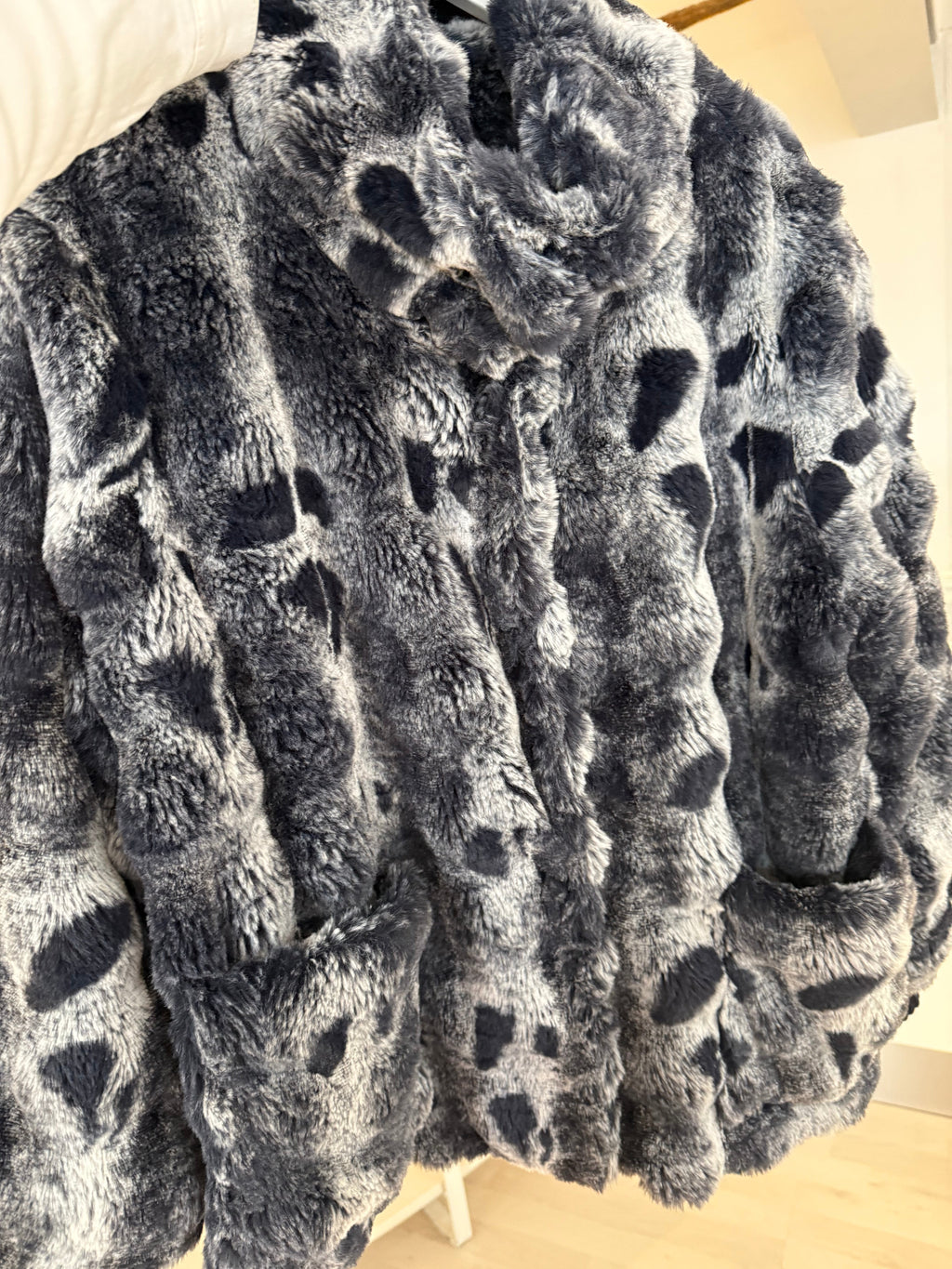 Faux Fur Jacket with High Collar