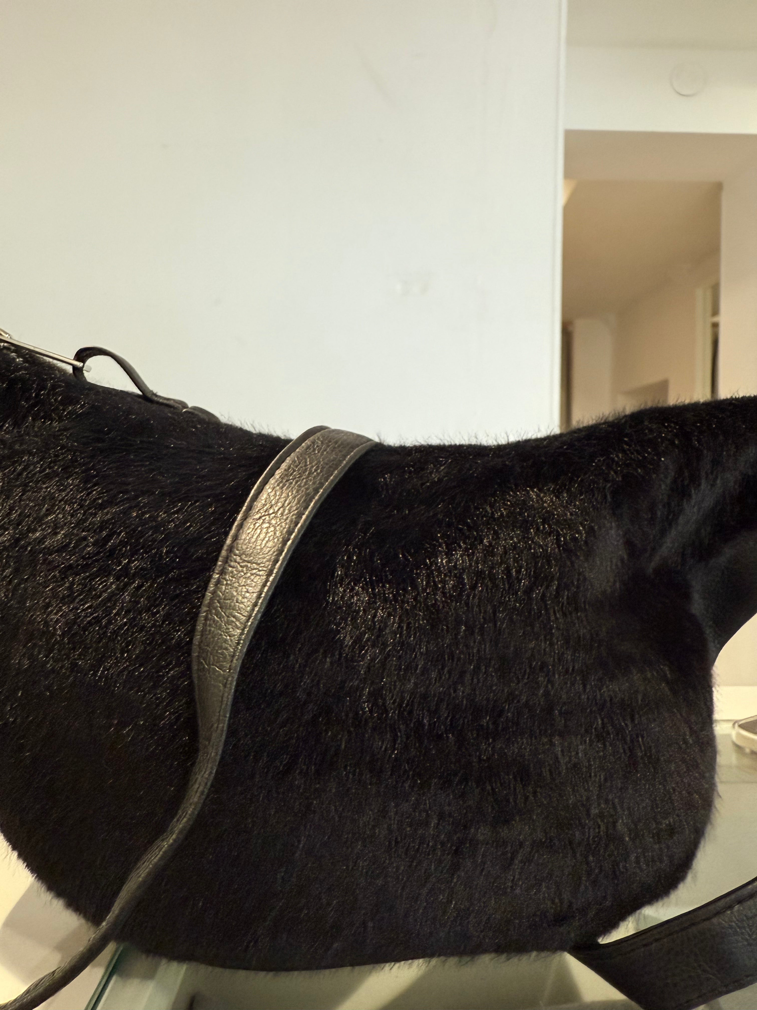 Black Faux-Fur Shoulder Bag