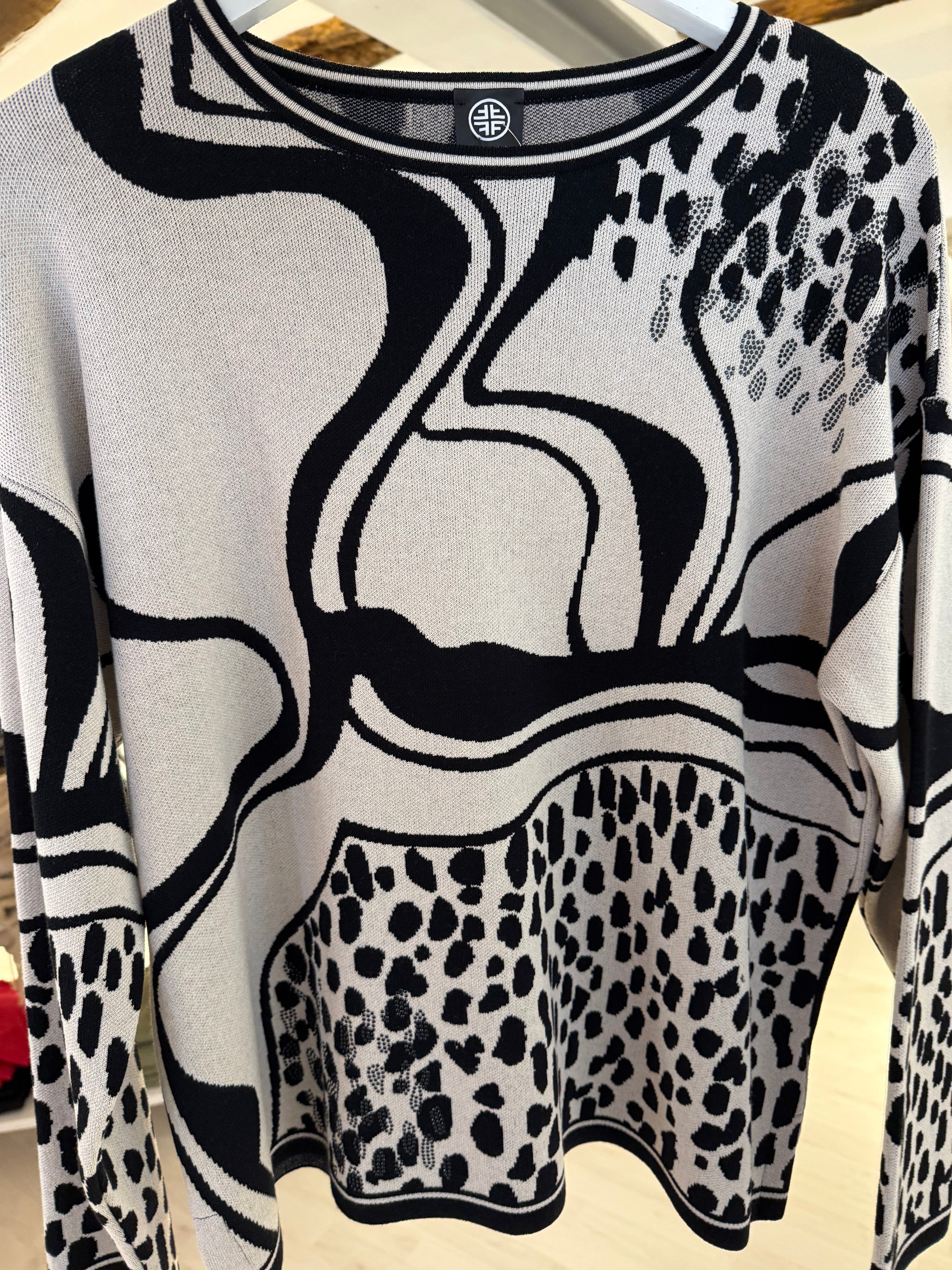 Beige Top with Black Pattern