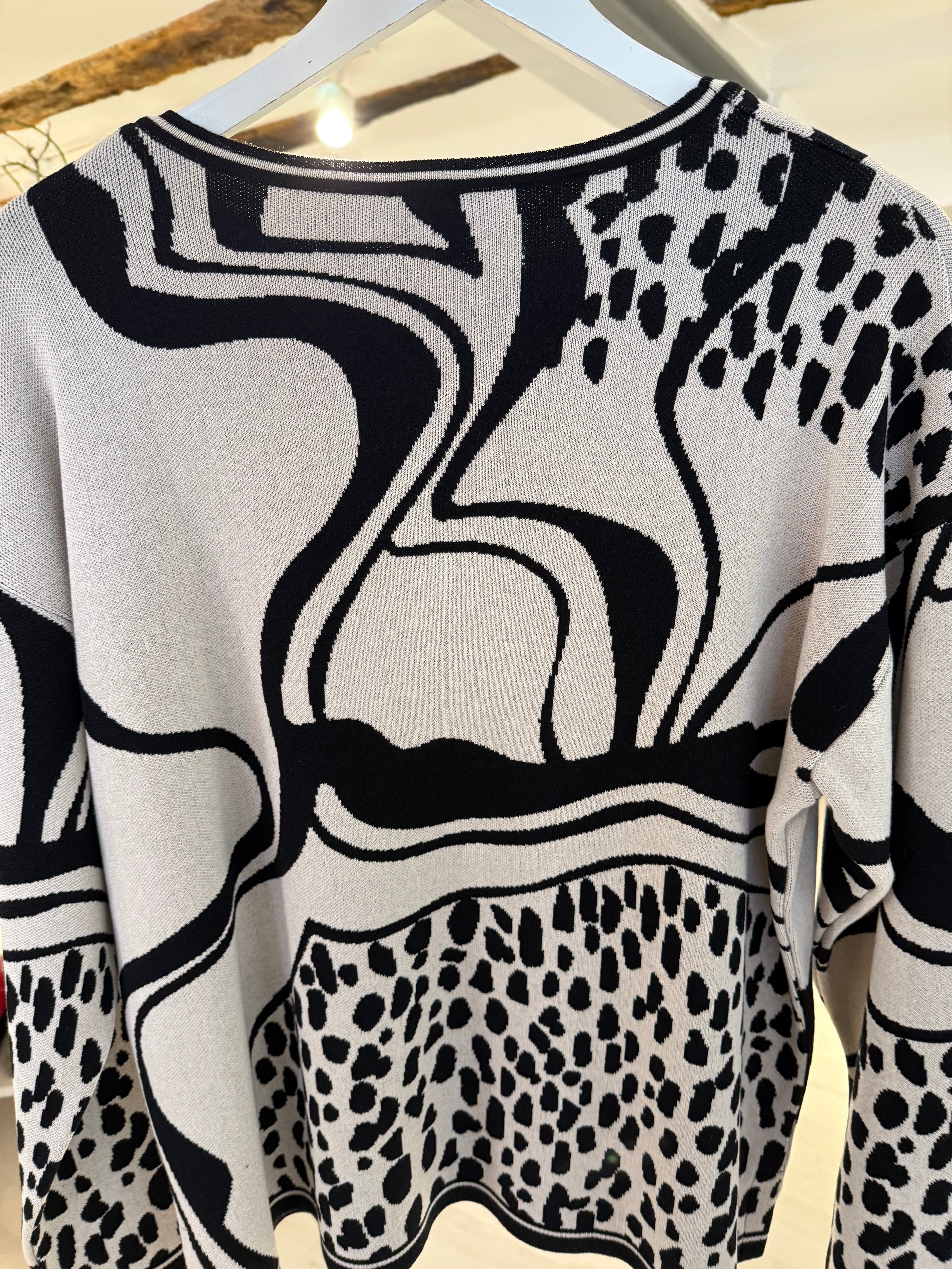 Beige Top with Black Pattern