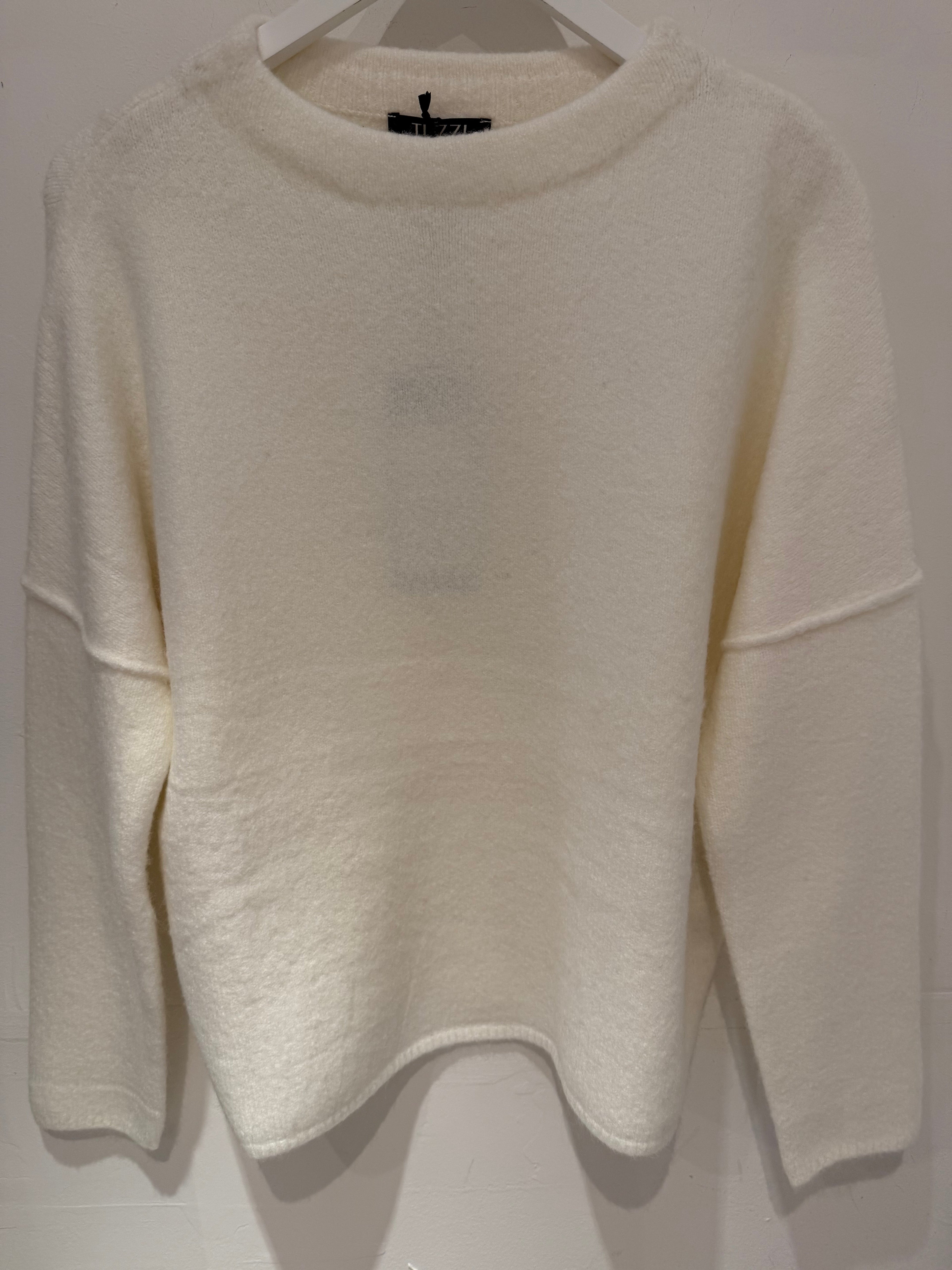 Classic White Knit Turtleneck Sweater