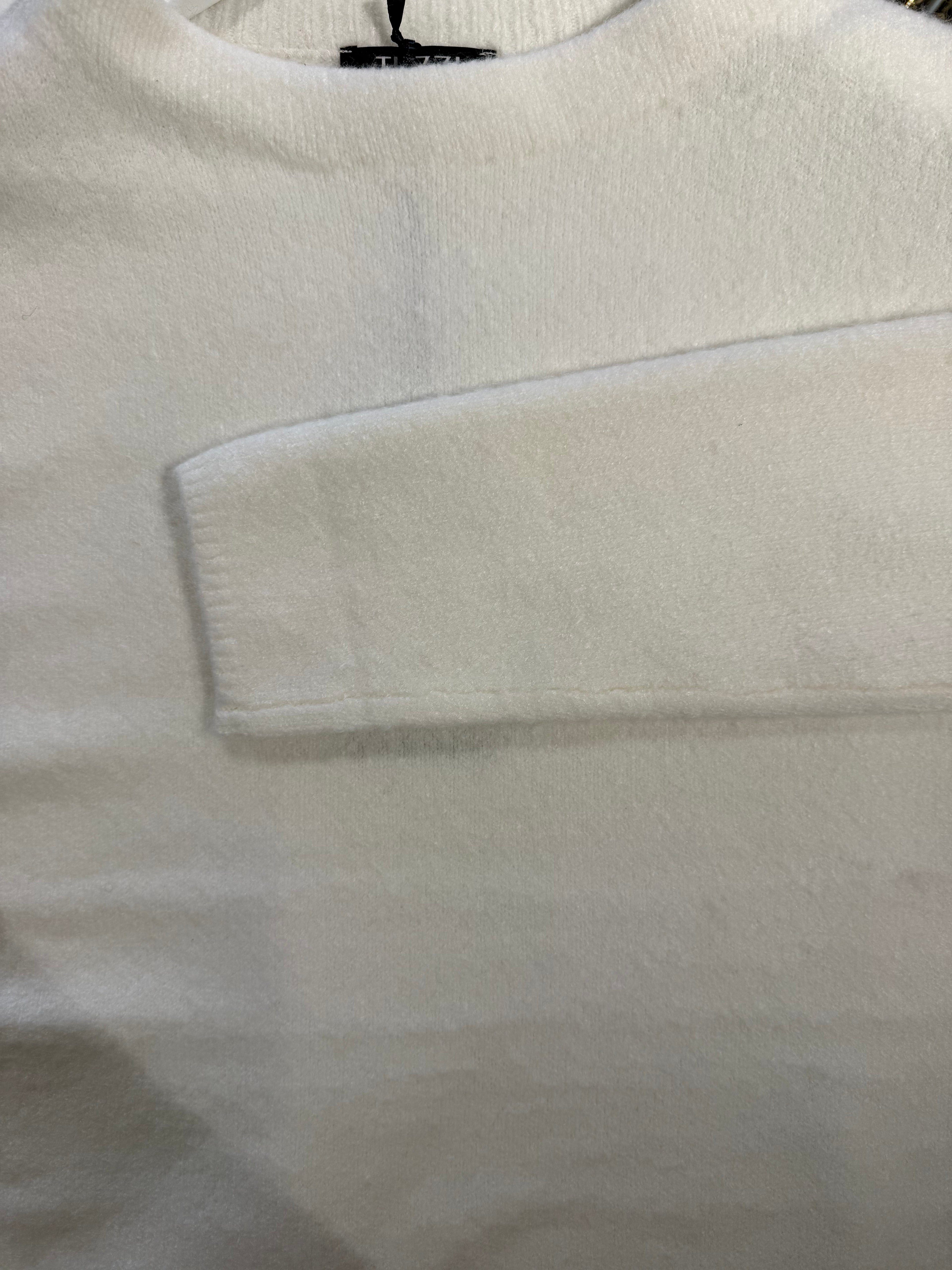 Classic White Knit Turtleneck Sweater